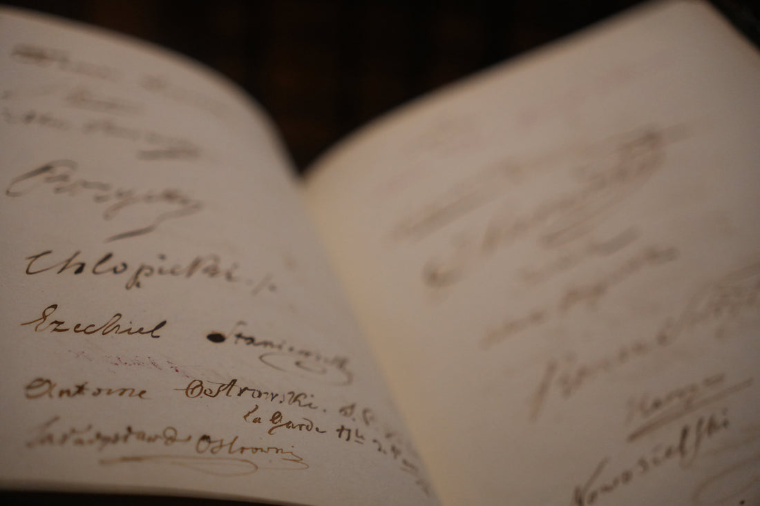 Falkenstein Album, a nineteenth-century autograph album containing handwritten signatures and inscriptions from Polish historical figures, Great Emigration figures and European cultural figures.