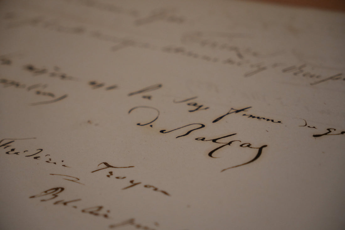 The autograph of Honore de Balzac