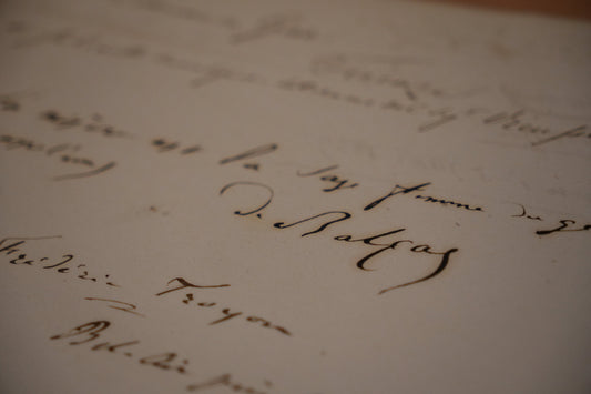 The autograph of Honore de Balzac