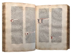 A medieval Bible showing painted initials