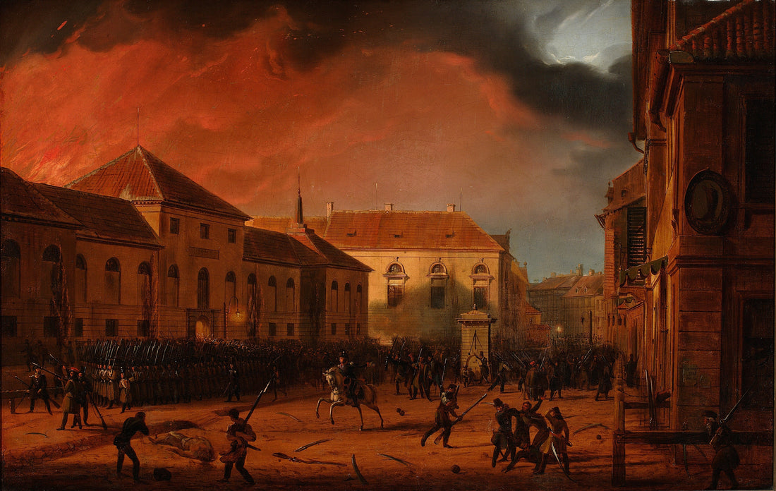 A famous painting of the November Night, the start of Poland's November Uprising