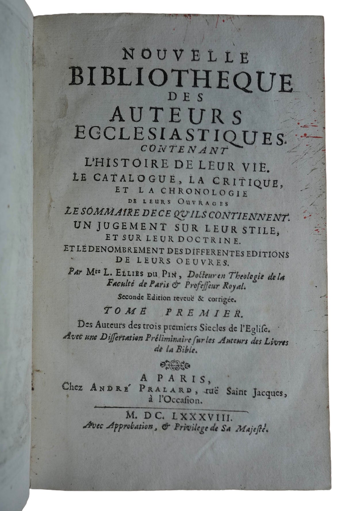 Historia Kościoła i Ojcowie Kościoła Du Pina, 1688–1701