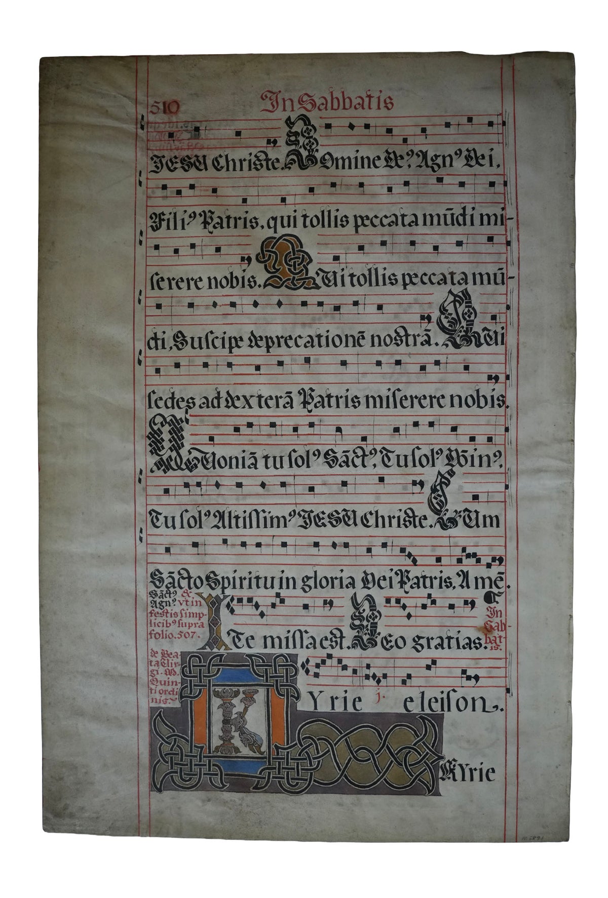 A Polish Illuminated Choirbook Leaf by Błażej Derey, Poznań, 1632