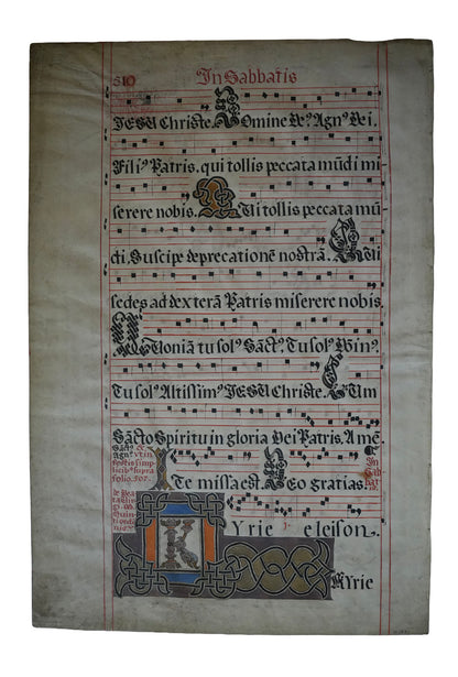 A Polish Illuminated Choirbook Leaf by Błażej Derey, Poznań, 1632