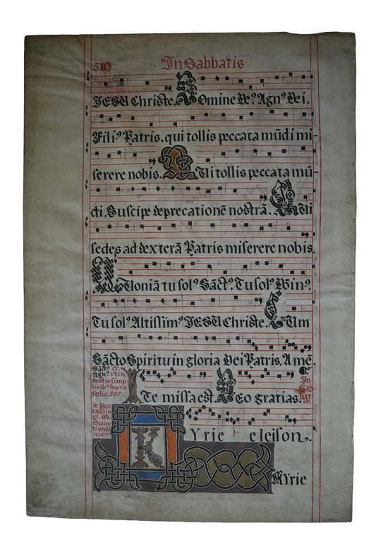 A Polish Illuminated Choirbook Leaf by Błażej Derey, Poznań, 1632