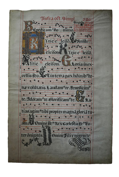 A Polish Illuminated Choirbook Leaf by Błażej Derey, Poznań, 1632