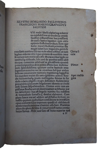 A Renaissance Encyclopaedia of the House: Grapaldi’s De partibus aedium, 1494