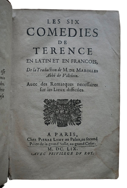 An Early Manuscript Witness to the Contemporary Reception of Molière: Terence's Comedies, 1659