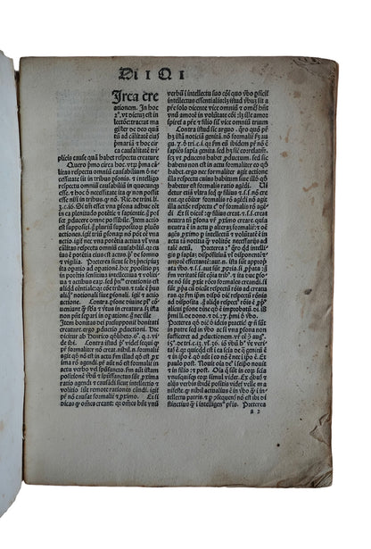 Duns Scotus on Creation, Free Will and the Human Soul, Venice, 1481