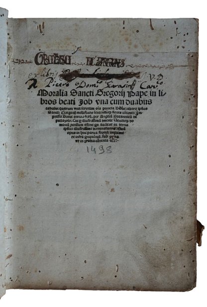 Gregory the Great’s Moralia in Job, 1498: A Late Incunable with an Ave Maria Binding