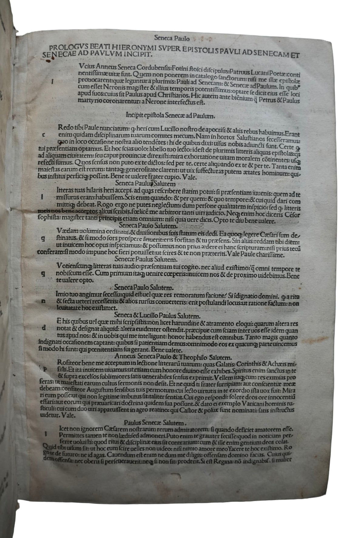 Seneca on Stoicism, Life and Virtue: A Venetian Incunable of 1492