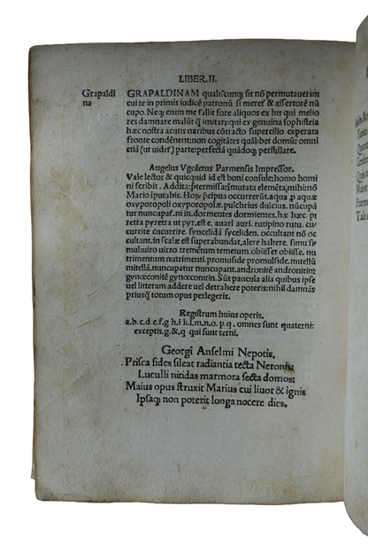 A Renaissance Encyclopaedia of the House: Grapaldi’s De partibus aedium, 1494