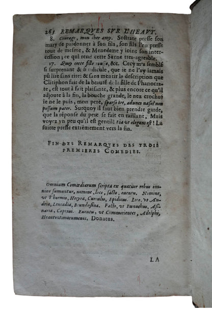 An Early Manuscript Witness to the Contemporary Reception of Molière: Terence's Comedies, 1659
