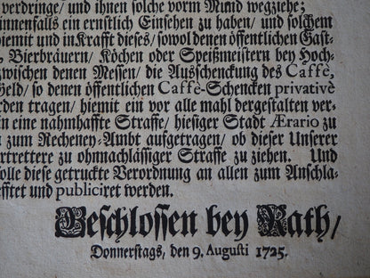 Who Could Sell Coffee? A Frankfurt Coffeehouse Broadside, 1725
