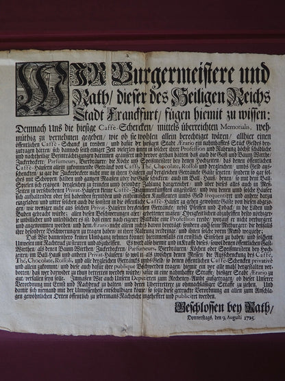 Who Could Sell Coffee? A Frankfurt Coffeehouse Broadside, 1725