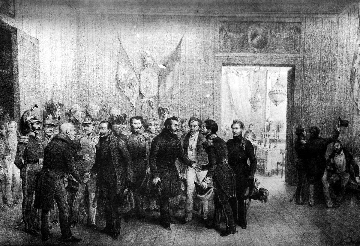 An image showing Polish intellectuals during the Great Emigration in Paris